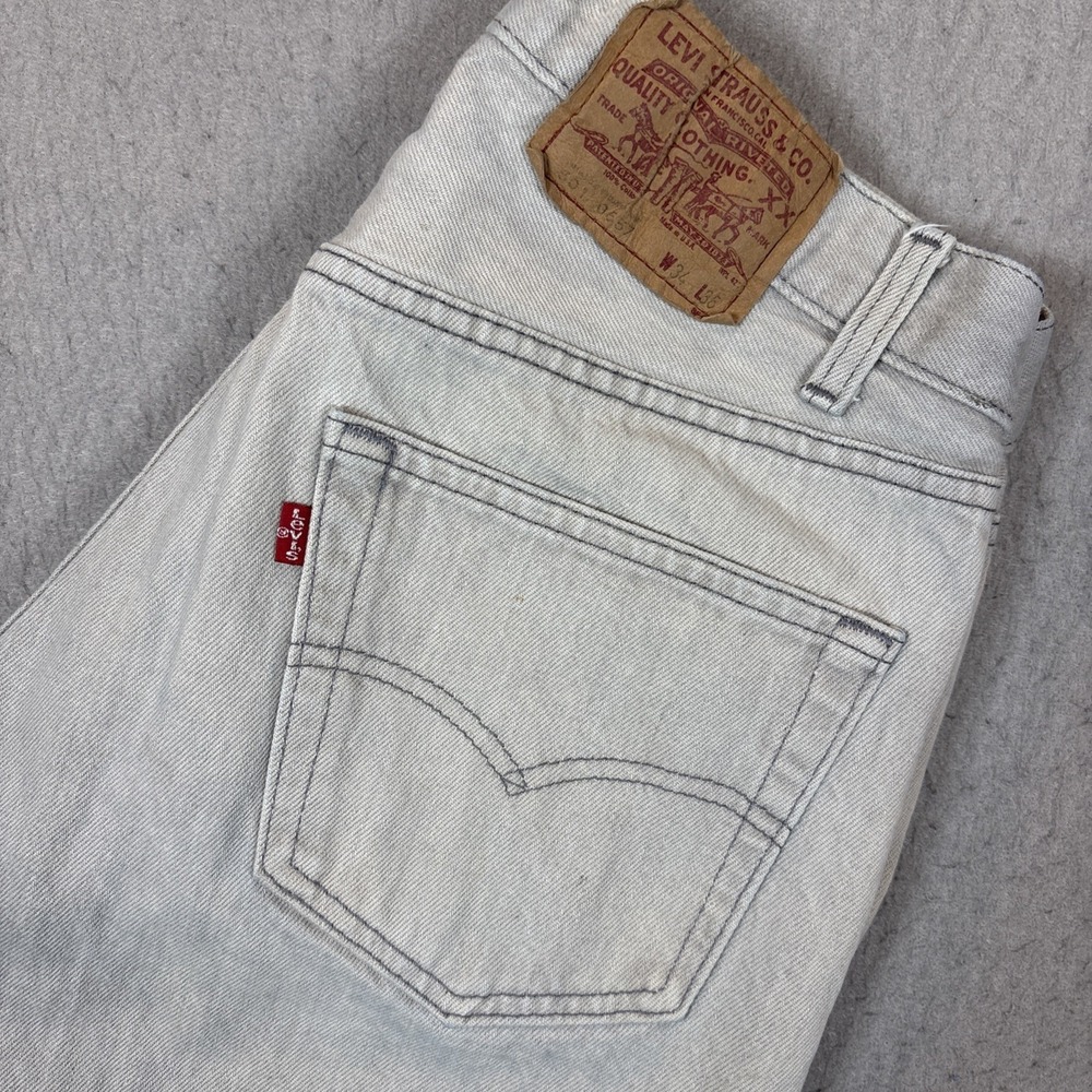Vintage Levis 501 Jeans Mens Gray Straight Button Fly Made USA 32x29 (Tag 34x36)